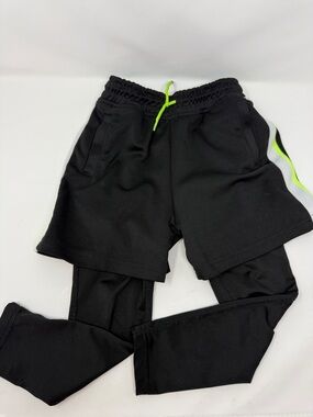 Zara Kids Black Layered Athletic Shorts with leggings/tights size 6-some wear